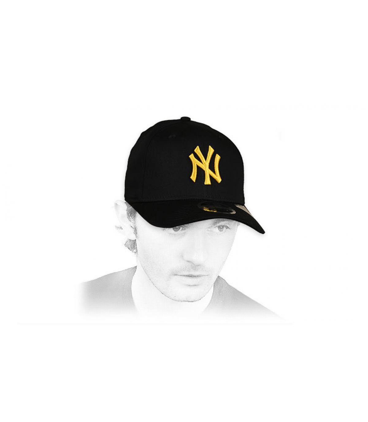 NY Cap schwarz gelb League Ess 950 Stretch NY black mellow yellow